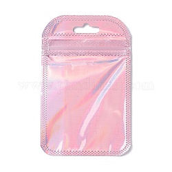 Bolsas con cierre de cremallera pp, bolsas resellables, bolsa autoadhesiva, Rectángulo, rosa, 11x7x0.2 cm