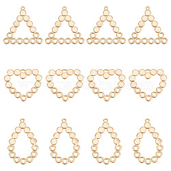 BENECREAT 18K Gold Plated Brass Connector Heart Links Oval Teardrop Hollow Connectors Charms