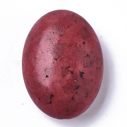 Kunsttürkisfarbenen Perlen Stränge, gefärbt, Oval, indian red, 30x22x13 mm, Bohrung: 1 mm