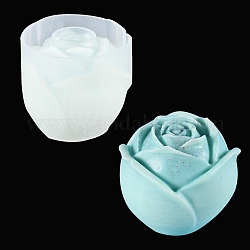 香りのキャンドル型  バラの花のシリコンモールド  バレンタインデーのために  ホワイト  6x6.5cm
