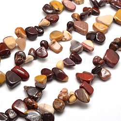 Chapelets de perles pépites en mokaite naturel, 8~22x7~16x4~8mm, Trou: 1mm, environ 16 pouce