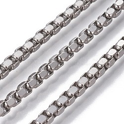 304 Stainless Steel Box Chains, Unwelded, Stainless Steel Color, 3x3x1.5~2mm