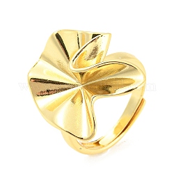 Латунное поворотное плоское круглое регулируемое кольцо, без свинца и без кадмия, реальный 18k позолоченный, размер США 6 (16.5 мм)