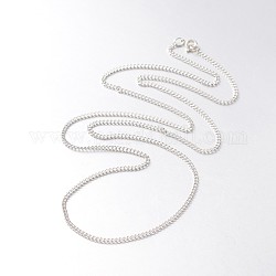 Collane a catena marciapiede ferro, con molla in ottone fermagli ad anello, colore argento placcato, 27.7 pollice