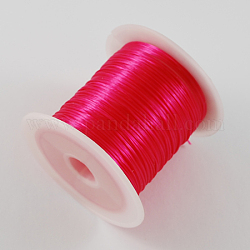 フラット弾性クリスタルストリング  弾性ビーズ糸  ストレッチブレスレット作り用  濃いピンク  1mm  約10.93ヤード（10m）/ロール