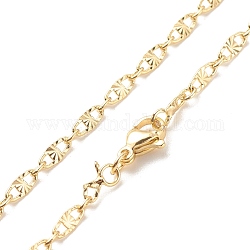 Collier de chaînes à maillons ovales en laiton pour femme, sans cadmium et sans plomb, véritable 18k plaqué or, 17.44 pouce (44.3 cm)