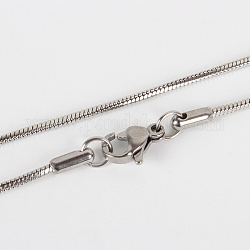 304 creazione di collana con catena a serpente in acciaio inossidabile, con chiusure moschettone, colore acciaio inossidabile, 17.7 pollice (45 cm)