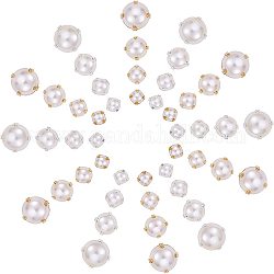 N Perlen 400 Stk. auf Acrylimitat Perlen Monte Perlen nähen, 4 verschiedene Größen Zwei-Loch-Nähperlen mit goldener / silberner Klaue Flatback-Nähkleidungszubehör für Hemden, Anzüge, Mäntel