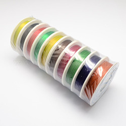 Круглая медная проволока для изготовления ювелирных изделий, разноцветные, 28 датчик, 0.3 мм, около 68.89 фута (21 м) / рулон, 10 рулон / набор