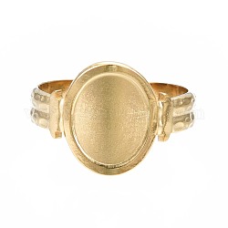 304 ovaler offener Manschettenring aus Edelstahl, stämmiger Ring für Frauen, golden, uns Größe 6 3/4 (17.1mm)