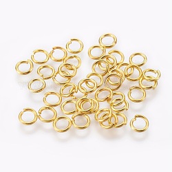 Anellini di Ferro, anelli di salto aperti,  cadmio& piombo libero, gioielli anelli di salto per la produzione di gioielli fai da te, oro, 18 gauge, 5x1mm, diametro interno: 3mm, circa 8000pcs/1000g