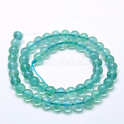 Natürlichen blauen Fluorit Perlen Stränge, Klasse A, Runde, 6 mm, Bohrung: 0.8 mm, ca. 57 Stk. / Strang, 15.5 Zoll