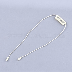 Polyester Cord with Seal Tag, Plastic Hang Tag Fasteners, Beige, 275~285x1mm, seal tag: 23x8.5~9x4mm and 7~8x3.5x2mm, about 1000pcs/bag