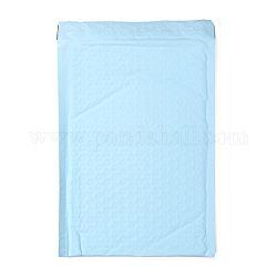 Sacs d'emballage en film mat, courrier à bulles, enveloppes matelassées, rectangle, bleu clair, 27x17.2x0.2 cm