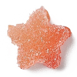 Cabochon decodificati in resina, caramelle imitazione, Two Tone, colore sfumato, stella, pomodoro, 11x11.5x5mm