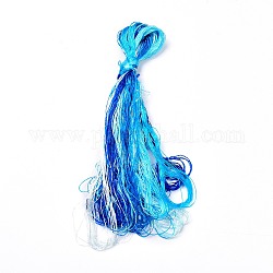 Hilos de bordar de seda real, cadena de pulseras de amistad, 8 colores, degradado de color, azul dodger, 1mm, 20 m / paquete, 8 paquetes / conjunto