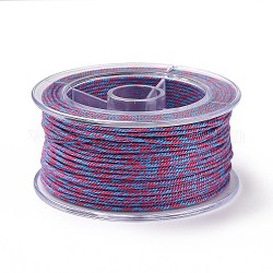 Хлопковый шнур макраме, плетеная веревка, с пластиковой катушкой, для настенного крепления, ремесла, Подарочная упаковка, ярко-розовый, 1.5 мм, около 21.87 ярда (20 м) / рулон