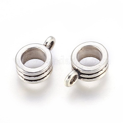 Alloy Tube Bails, Loop Bails, Bail Beads, Lead Free & Cadmium Free, Antique Silver, 13x8x5mm, Hole: 2mm