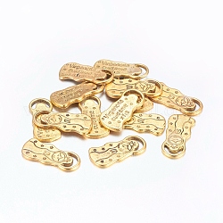 Tibetan Style Pendants, Alloy, Lead Free and Cadmium Free, Girl, Antique Golden Color, Size: about 22.5mm long, 10mm wide, 2mm thick, 471pcs/767g