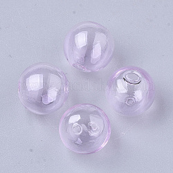 Handgemachten durchgebrannten Glasperlen, Runde, Violett, 16x16 mm, Bohrung: 1~2 mm