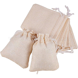 Benecreat 25pcs bolsas de arpillera con cordón bolsas de regalo bolsa de joyería para el banquete de boda y manualidades de diy - 3.5 x 2.8 pulgadas, crema