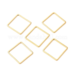201ステンレス鋼フレームコネクター  正方形  ゴールドカラー  15.5x15.5x1mm