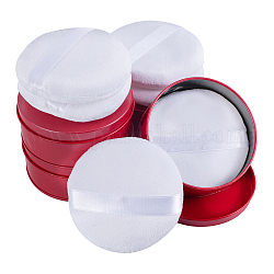 Kits de caja de almacenamiento de cosméticos diy de olycraft, con caja de hojalata vacía y hojaldre de maquillaje de algodón, blanco, caja: 10.1x4 cm, 4 PC / sistema