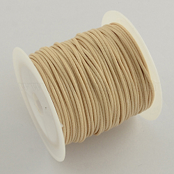 Corde in poliestere cerato coreano, kaki scuro, 1mm, circa 10.93 iarde (10 m)/rotolo, 25rotoli/scatola