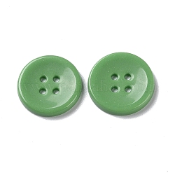 Bottoni in ceramica, rotondo e piatto, 4-foro, verde chiaro, 22x3mm, Foro: 1.8 mm