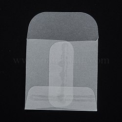 正方形の半透明のパーチメント紙バッグ  ギフトバッグやショッピングバッグ用  透明  61mm  バッグ：45x44.5x0.3mm
