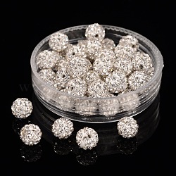 Perline strass polimero argilla, perline palla di disco, grado a, mezzo forato, tondo, cirstallo, PP9 (1.5mm), 1.6mm, Foro: 6 mm