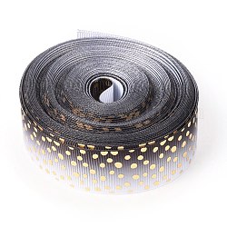 Laser-Polyester-Ripsband, einseitig bedruckt, für Schleifen als Geschenkverpackung, Festival Party Dekoration, Tupfenmuster, 7/8 Zoll (22 mm), 10 Meter / Rolle (9.14 m / Rolle)