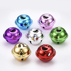 Ciondoli campana di ferro, campana con stella, colore misto, 20x24~25mm, Foro: 6x3 mm