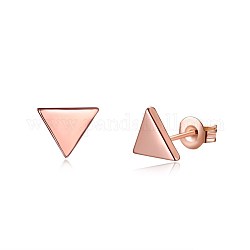 Pendientes de moda de aleación de estaño, triángulo, oro rosa, 6x7mm