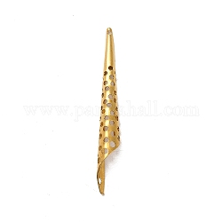 Multi-hole Brass Pendants, Cone, Golden, 44x6x6mm, Hole: 0.9mm
