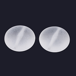 Transparent gefrostetem Acryl-Perlen, Flachrund, Rauch weiss, 27x13 mm, Bohrung: 2 mm, ca. 77 Stk. / 500 g