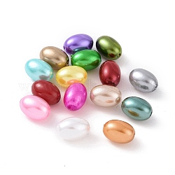 ABS-Kunststoff-Nachahmung Perlen, Oval, Mischfarbe, 11x7.5 mm, Bohrung: 1.6 mm, ca. 1724 Stk. / 500 g