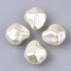 Perles d'imitation perles en plastique ABS, pépites, beige, 20x18.5x13mm, Trou: 1.2mm, environ 262 pcs/500 g