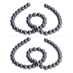 Round Non-magnetic Synthetic Hematite Beads Strands, Grade AA, Black, 10mm, Hole: 1.8~2mm, about 42pcs/Strand, 2strands/box