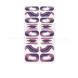 Full Wrap Fruit Nail Stickers, Self-Adhesive Geometry Nail Art Decal Strips, for Women Girls DIY Nail Art Decoration, Indigo, 27x8.5~16mm, 16pcs/sheet