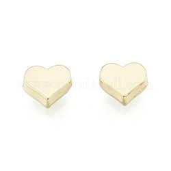 Perline in lega,  cadmio& piombo libero, cuore, oro chiaro, 6x7x2.5mm, Foro: 1.4 mm