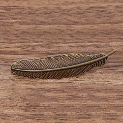 Заколка для волос из железного пера, заявление держателя конского хвоста, аксессуары для волос для женщин, античная бронза, 35 мм