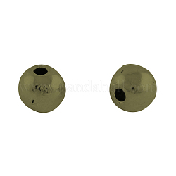 Perles d'espacement rondes en alliage de style tibétain, Sans cadmium & sans nickel & sans plomb, bronze antique, 4mm, Trou: 1mm
