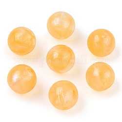 Opake Legierung Perlen, Glitzerperlen, Runde, orange, 10.5~11 mm, Bohrung: 2 mm, ca. 510 Stk. / 500 g