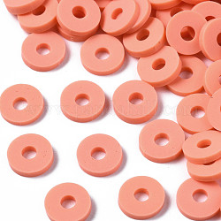 Manuell Polymer Ton Perlen, für DIY Schmuck Bastelbedarf, Disc / Flachrund, heishi Perlen, Tomate, 6x1 mm, Bohrung: 2 mm, ca. 1175 Stk. / 50 g
