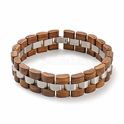 Bracelets de montre en bois pour femmes et hommes, avec fermoir en 304 acier inoxydable, Sienna, 9-5/8 pouce (24.5 cm)