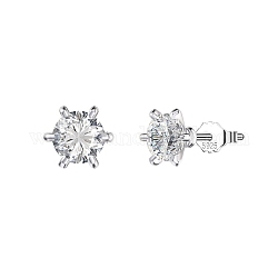 925 серебряные серьги с родиевым покрытием из циркония с микропаве для женщин, со штампом s925, алмаз, Реальная платина, 5 мм