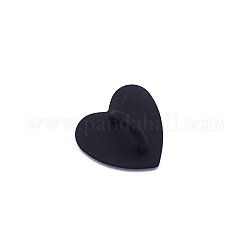 Soporte de corazón para teléfono celular de aleación de zinc, soporte de anillo de agarre para los dedos, negro, 2.4 cm