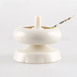 Plastic Seed Bead Spinner, Adjustable Speed Beads Loader, with Big Eye Beading Needle, for Stringing Beads Quickly, Old Lace, 6.9x6.1cm