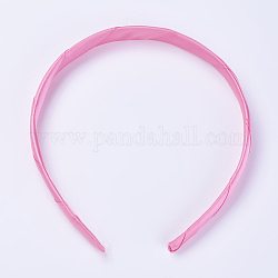 Accessoires de bande de cheveux en plastique, recouvert de polyester, rose chaud, 110~115mm